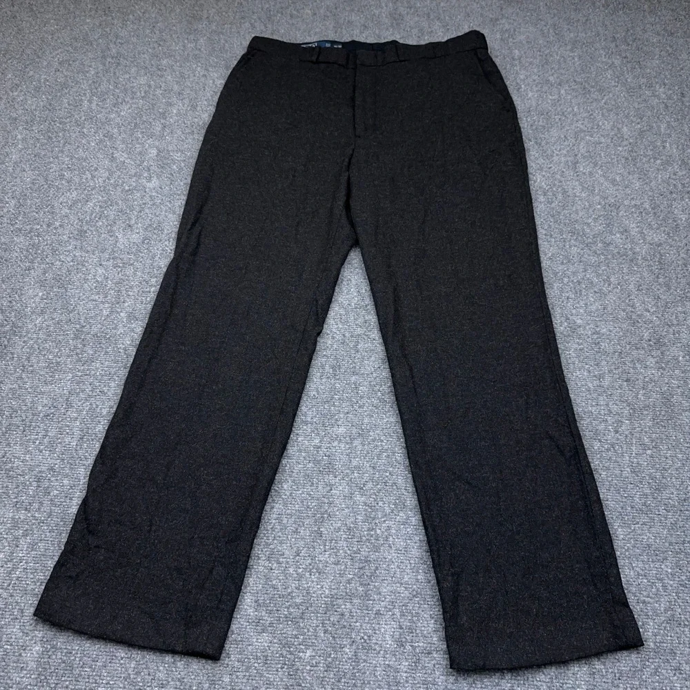 Vintage Polo Ralph Lauren Dress Pants Men 36x32 Gray Speckled Wool Blend Stretch